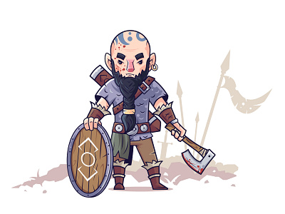 Old warrior after battle art axe battlefield character character design character illustration creative fanart fighter flat illustration illustrator joe abercrombie joe abercrombie shield shielder vector viking warrior