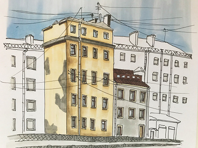 Saint Petersburg art drawn hand drawing illustration marker marker sketch saint petersburg sketch sketchbook sketching