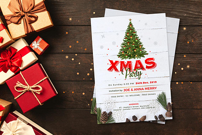 Free Christmas Party Flyer Design Template 2019 in PSD christmas flyer christmas flyer design christmas flyer psd flyer flyer design flyer psd flyer template freebie