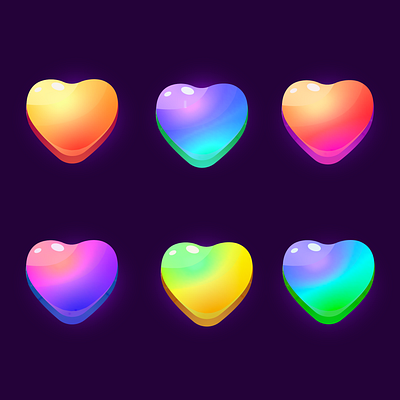 Trendy colors icon hearts, likes) art colors design game hearth icon illustration like shutterstock trendy ui vector