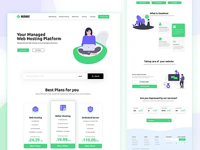 Web hosting landing page design domain hosting landingpage minimal ui uidesign uiux web webhosting website