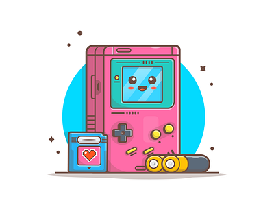 GameBoy Colors!! 🤓🙌 battery character childhood cute gameboy gameboy color icon illustration logo mascot memory nintendo