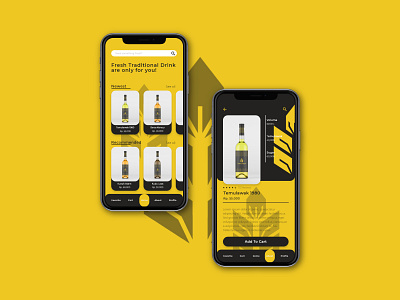 Temulawak UI App Concept. app beer beverage design branding graphic design minimal ui ui ux uidesign uiux user experience user interface design userinterface vector