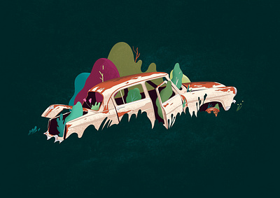 Beautifully abandoned_2 adobe illustrator adobe photoshop art beauty car design digital art digital illustration greenery illustration illustrator photoshop