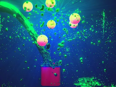 Radioactive fluid blender3d cgi abstract