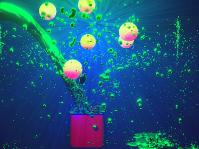 Radioactive fluid blender3d cgi abstract