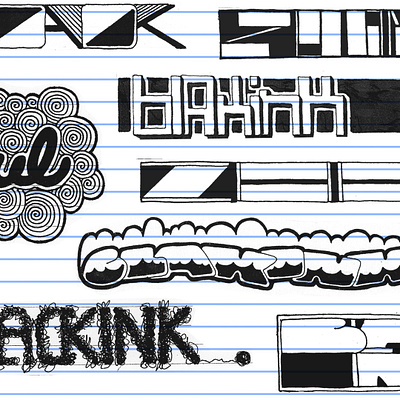 Black Ink 3 black black and white ink lettering lined paper logo paper pen