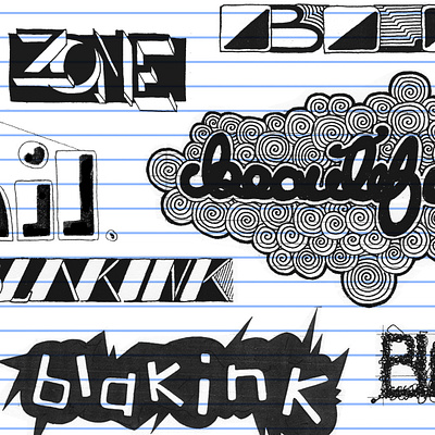 Black Ink 2 black doodle ink lettering lined paper logo paper pen