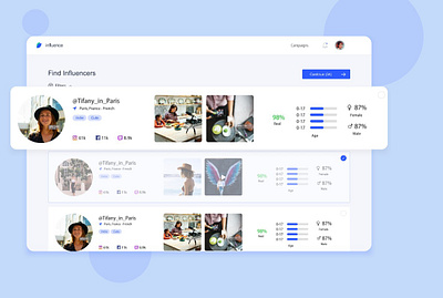 Influence design desktop influencer influencer marketing inspiration interface ui ux web website
