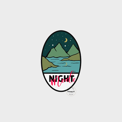 night mode landscape badge design badge logo badgedesign badges branding design hand drawn illustration illustrator lettering logo logotype