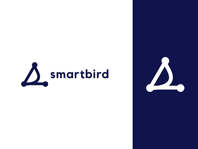 Smartbird Logo Concept II bird cursive design logo network nodes s typography