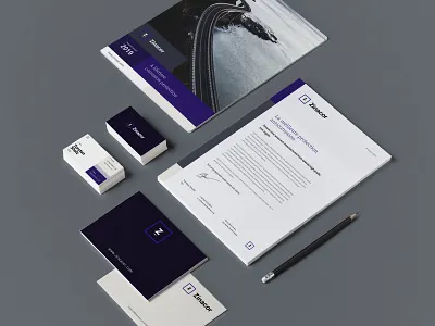 zinacor - stationery brand brand identity branding brochure business cards design guidelines logo logotype mockup print stationery