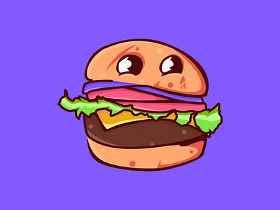 Happy Lil' Burger burger carton design illustration logo sticker