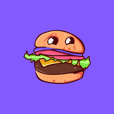 Happy Lil' Burger burger carton design illustration logo sticker