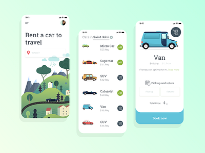 Rent a car to travel car car rental mobile mobile app mobile ui search travel