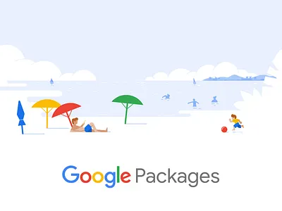 Google Packages branding design drawing google hotel illustration material design travel ui vector