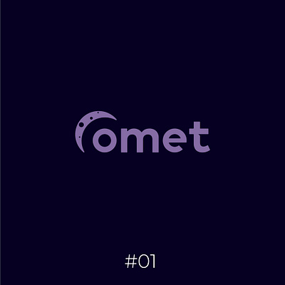 Daily logo challenge-Day 1 comet logo comets cosmos dailylogochallenge logodesign moon logo space