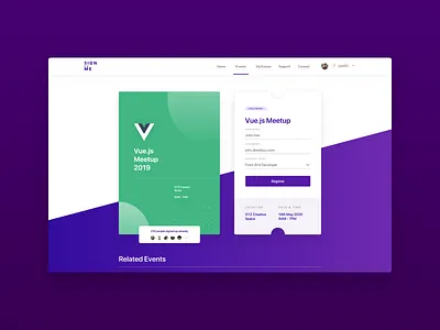 Event Signup UI Exploration #dailyui001 clean concept design idea minimal page typography ui ux website