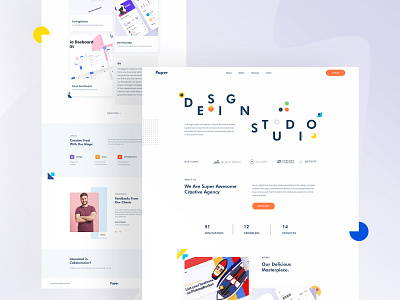 Paper - Design Studio clean clean ui creative design digital agency interface landing page landing page design landingpage minimal studio ui uidesign userinterface ux web web design webdesign website