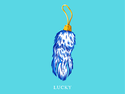 LUCKYFOOT blue blue and white charm design female designer illustration illustration design lucky procreate rabbit type vector women in illustration