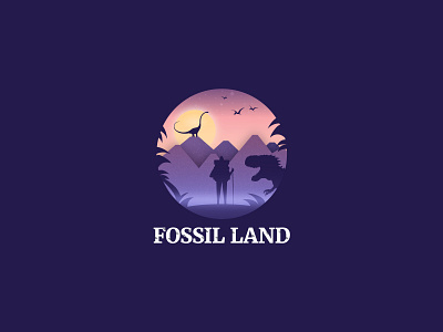 Fossil Land - Dinosaur Amusement Park amusement amusement park branding branding design costa rica daily logo challenge daily logo design dino park dinosaur park flat flat design flat illustration fossil illustrator logo logo design logotipo logotype park redesign