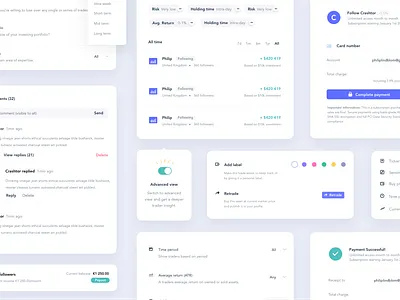 TIccr – UI elements branding colorful comments desktop elements fresh hci interaction interaction design kit layout light payment simple switch ui ui elements uiux web website