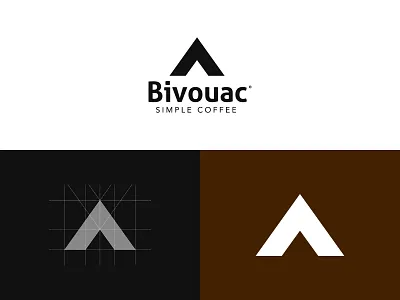 Bivouac Logo Design bivouac brown logo coffee coffee logo grid grid logo logo logo design logo designer logo grid logo mark logo mark design logo mark symbol logodesign logos logotype mountain logo symbol design