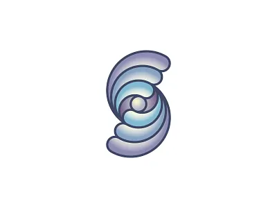 Singular Logo design gem geometric letter logo logomark mark modern nacreous oyster pearl precious s shell spa symmetrical vector wave