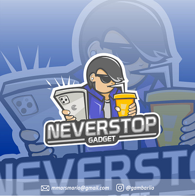 man with gadget artwork esport esport logo esportlogo gadget gadgets gift giveaway icon illustration lifestyle logo logos mascot mascotlogo sticker stickers sunglasses techno vector