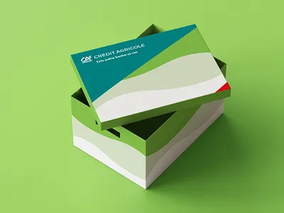 Credit Acricole - Brand Identity Redesign bank box brandidentity branding colorful design identity redesign