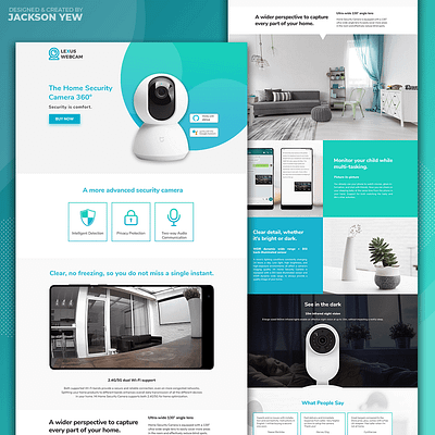 Webcam Brand Landing Page branding ecommerce ecommerce design funnel landing landing page ui ui ux ui design uiux ux web design