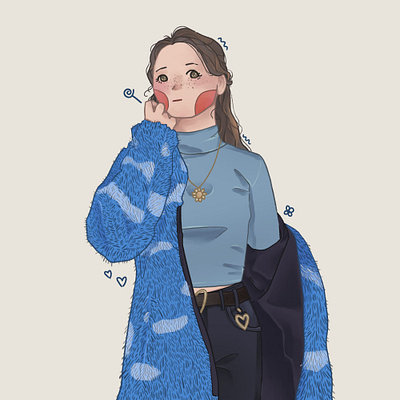 Blue Fur character characterdesign design digital art drawing girl illustration model