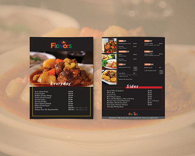 Flavours Restaurant Menu colorful flavours flyer food food banner food flyer food menu graphic design menu card minimal poster design restaurant restaurant logo restaurant menu restaurant menu design social media