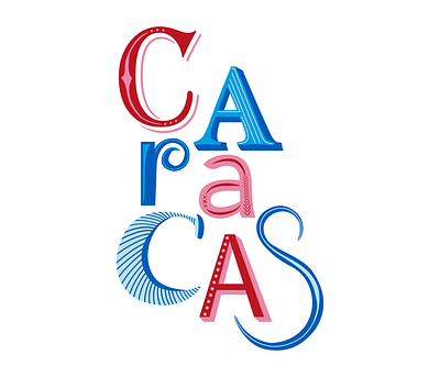 caracas 2 design illustration lettering letters typography vector vectorart