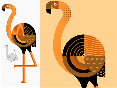 Carribean Flamingo abstract badge style golden ratio bird branding caribbean design flamingo flat gamification gamification badges geometric design illustration illustrations modern pattern pattern art shape vector