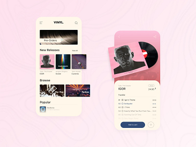 Vinyl. app design mobile music store ui ux vinyl