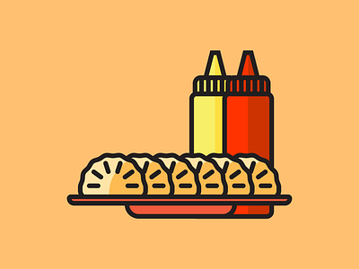 Gyoza Homage clean design graphic gyoza icon illustration illustrator lines logo shapes