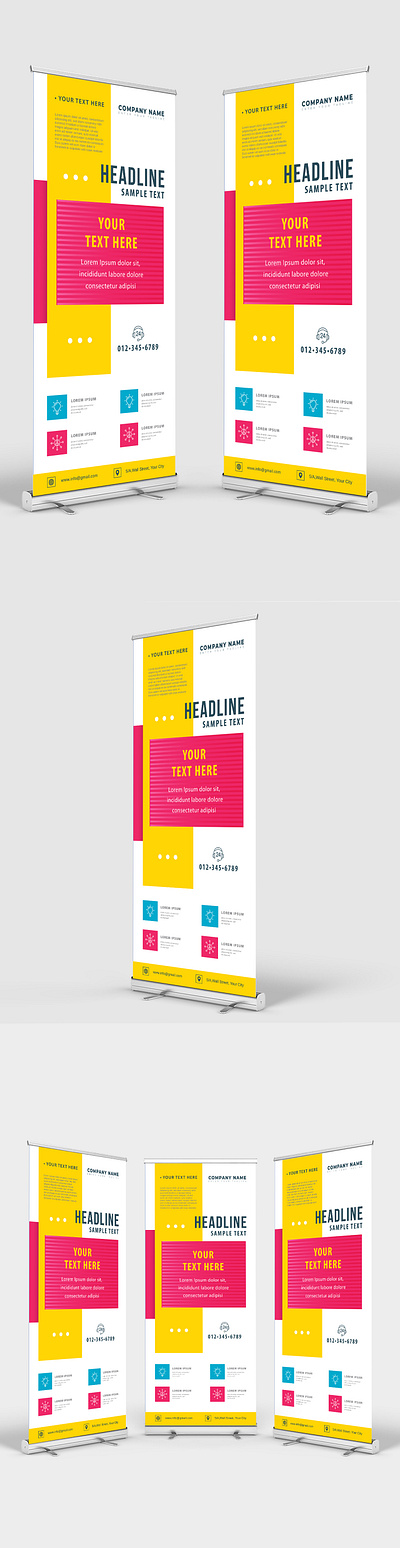 Corporate Roll Up Banner company design corporate design corporate identity creative design red rollup rollup banner yellow