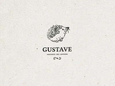 Gustave branding handmade hedgehog ecology garden logo people social vintage