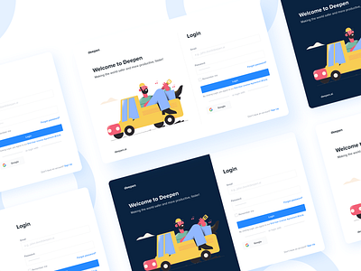 Login Screen - Deepen AI app artificial intelligence clean deepen deepenai flat illustration login platform product product design ui ux web webapp