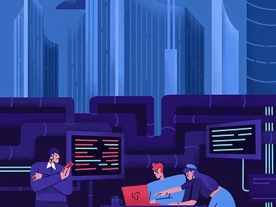 Geek Games art board board game character characters code color cover developer drawing freelance game gaming girl illustration laptop man procreate programming tech