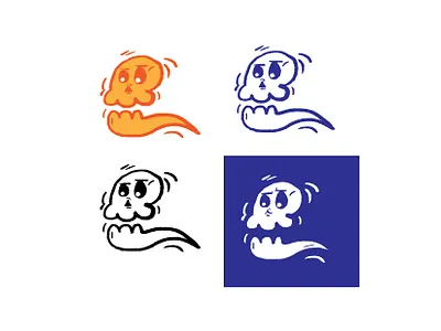 Spooky scary skeleton design ghost halloween horror art icons illustration logo