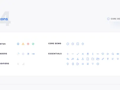 Icon Set for Core Design System atomic dark design system icon set iconography light line icon loaders status icon