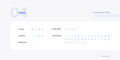 Icon Set for Core Design System atomic dark design system icon set iconography light line icon loaders status icon