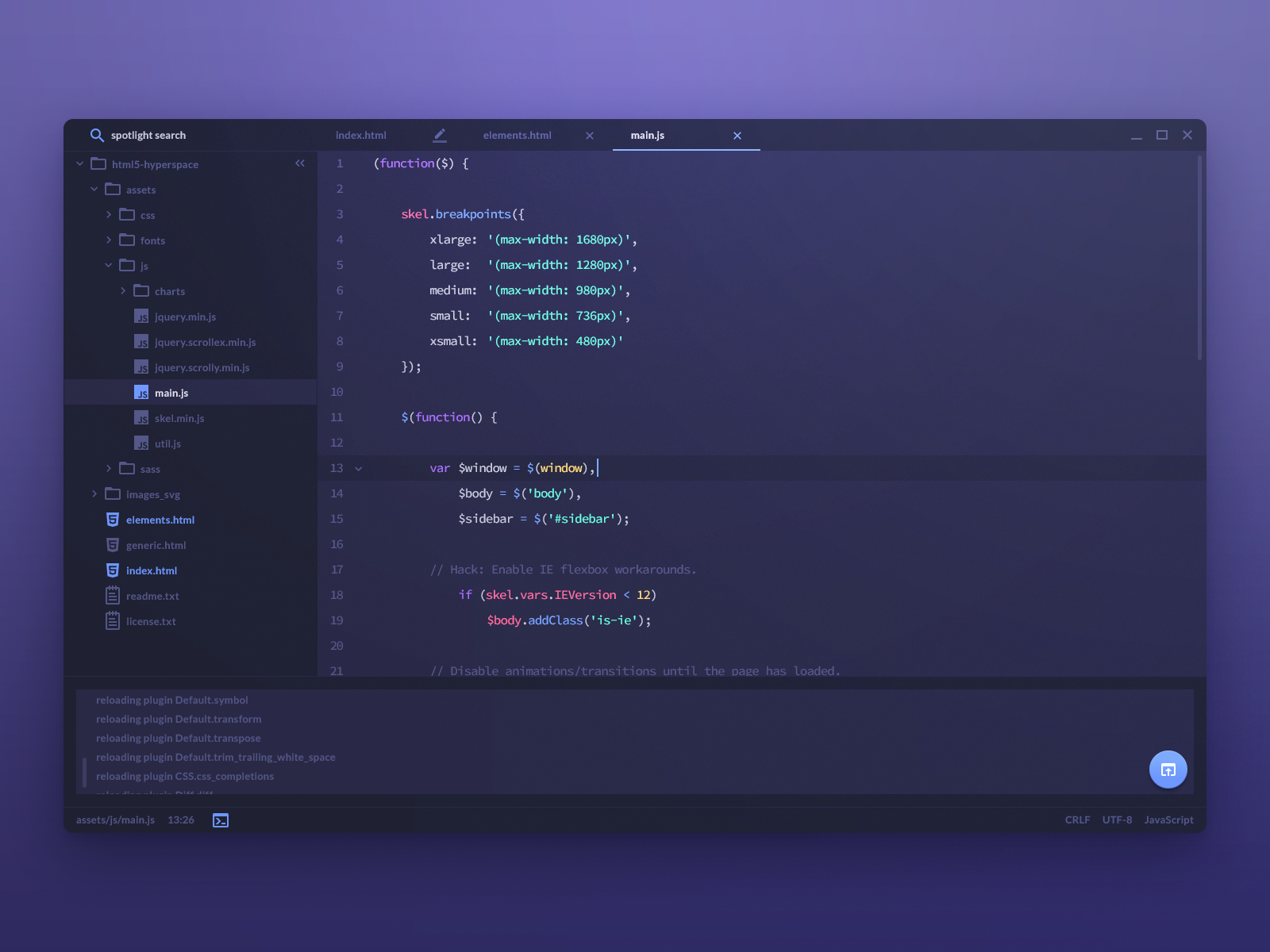 Example of Code Editor - Concept Art