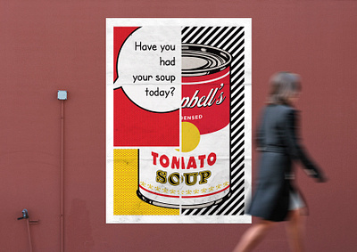 Campbell's Poster andy warhol colorful dots graphic design illustration lines modern art patterns pop art poster print design tomato soup