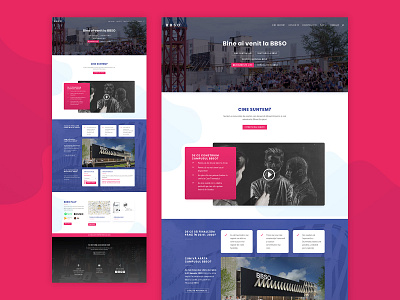 BBSO Church Homepage Website Design bbso blue border building design designer gradient homepage hompage html html css oradea pink red round section shapes simple website