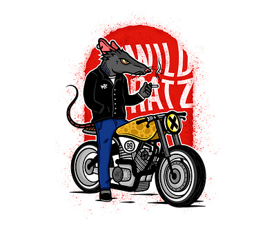 Wild Ratz art bike cafe racer caferacer cartoon cheese design fashion illustration illustrator man motorcycle old school oldschool photoshop racing rat smoker tattoo thug life