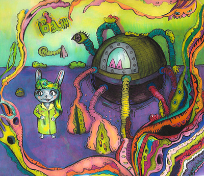 Bunny scientist character design illustration illustration art illustrator sci fi