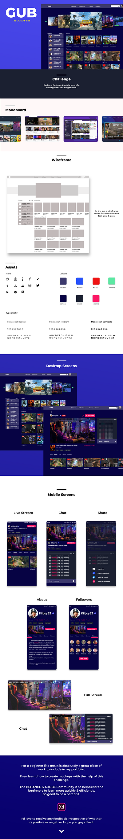 GUB The GAMERS' Hub app appdesign design streaming app streaming service ui uidesign ux uxdesign web